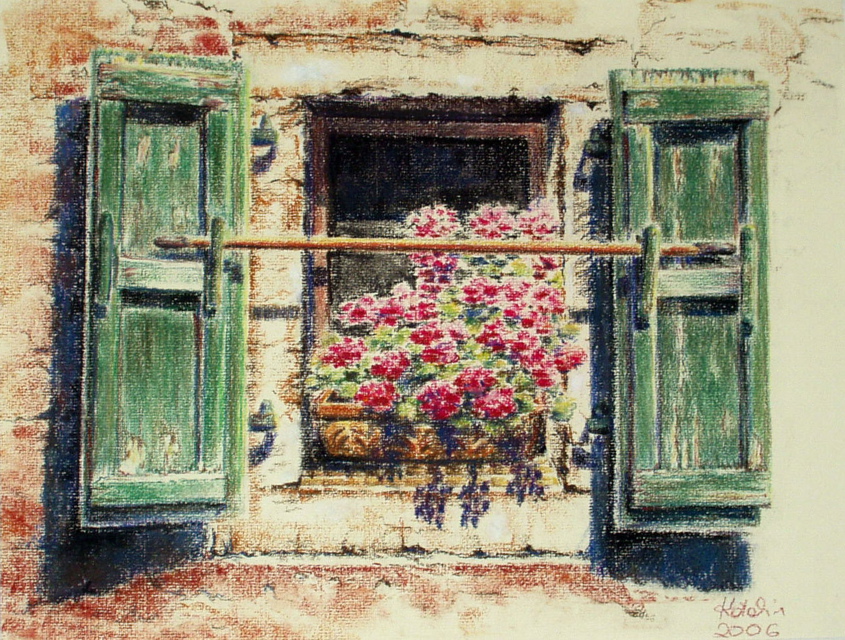 Geranienfenster